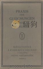 PRAXIS DER GLEICHUNGEN   1921  PDF电子版封面    C. RUNGE 