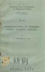 INTRODUCTION TO MODERN PRIME NUMBER THEORY（1952 PDF版）