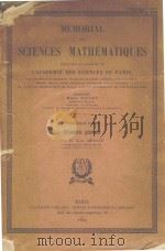 MEMORIAL DES SCIENCES MATHEMATIQUES FASCICULE CXXIV   1954  PDF电子版封面     