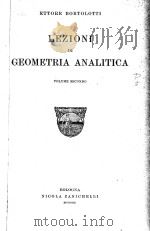 LEZIONI DI GEOMETRIA ANALITICA VOLUME SECOND     PDF电子版封面     