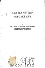 RIEMANNIAN GEOMETRY   1925  PDF电子版封面     