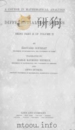 DIFFERENTIAL EQUATIONS BEING PART II OF VOLUME II（1917 PDF版）