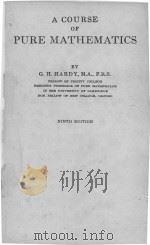 A COURSE PORE MATHEMATICS NIETH EDITION   1937  PDF电子版封面    G.H. HARDY 