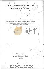 THE COMBINATION OF OBSERVATIONS   1923  PDF电子版封面    DAVID BRUNT 