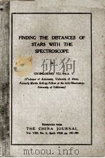 FINDING THE DISTANCES OF STARS WITH THE SPECTROSCOPE   5  PDF电子版封面    CH’ING-SUNG YU 