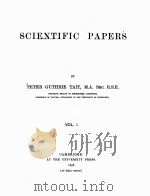 SCIENTIFIC PAPERS VOLUME I   1898  PDF电子版封面    PETER GUTHRIE TAIT 