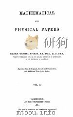 MATHEMATICAL AND PHYSICAL PAPERS VOLUME II（1883 PDF版）