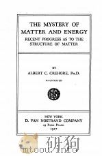 THE MYSTERY OF MATTER AND ENERGY（1917 PDF版）