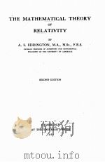 THE MATHEMATICAL THEORY OF RELATIVITY SECOND EDITION（1924 PDF版）