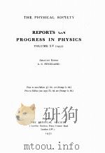 REPORTS ON PROGRESS IN PHYSICS VOLUME XV 1952（1952 PDF版）