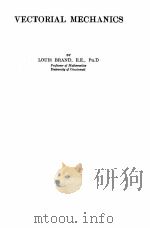 VECTORIAL MECHANICS   1930  PDF电子版封面    LOUIS BRAND 