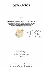 DYNAMICS   1923  PDF电子版封面    HORACE LAMB 