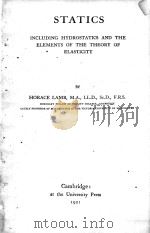 STATICS   1921  PDF电子版封面    HORACE LAMB 