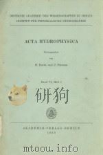 ACTA HYDROPHYSICA BAND VI HEFT 3（1960 PDF版）