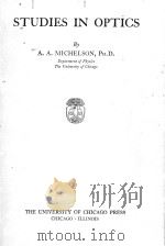STUDIES IN OPTICS   1927  PDF电子版封面    A.A. MICHELSON 