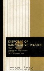 DISPOSAL OF RADIOACTIVE WASTES I（1960 PDF版）