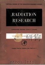 RADIATION RESEARCH VOLUME I（1954 PDF版）