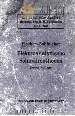 ELEKTROANALYTISCHE SCHNELLMETHODEN（1926 PDF版）