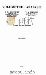 VOLUMETRIC ANALYSIS VOLUME I（1951 PDF版）