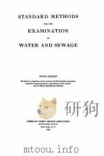 STANDARD METHODS FOR THE EXAMINATION OF WATER AND SEWAGE FIFTH EDITION   1923  PDF电子版封面     