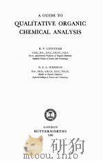 A GUIDE TO QUALITATIVE ORGANIC CHEMICAL ANALYSIS   1956  PDF电子版封面     