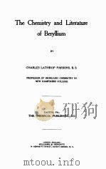 THE CHEMISTRY AND LITERATURE OF BERYLLIUM（1909 PDF版）