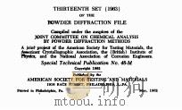 THIRTEENTH SET （1963） OF THE POWDER DIFFRACTION FILE VOL. 1   1962  PDF电子版封面     