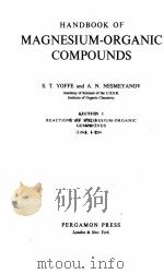HANDBOOK OF MAGNESIUM-ORGANIC COMPOUNDS VOLUME I（ PDF版）
