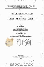 THE DETERMINATION OF CRYSTAL STRUCTURES（1953 PDF版）