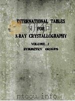 INTERNATIONAL TABLES FOR X-RAY CRYSTALLOGRAPHY VOLUME I SYMMETRY GROUPS     PDF电子版封面    NORMAN F.M. HENRY AND KATHLEEN 