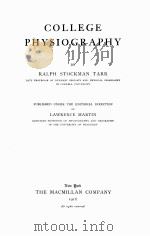 COLLEGE PHYSIOGRAPHY   1918  PDF电子版封面    RALPH STOCKMAN TARR 