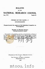 BULLETIN OF THE NATIONAL RESEARCH COUNCIL   1932  PDF电子版封面     
