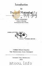 INTRODUCTION TO DYNAMIC METEOROLOGY   1957  PDF电子版封面    HANS PANOFSKY 