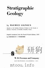 STRATIGRAPHIC GEOLOGY   1955  PDF电子版封面    MAURICE GIGNOUX 