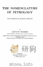 THE NOMENCLATURE OF PETROLOGY（1920 PDF版）