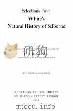 SCLECTIONS FROM WHITE‘S NATURAL HISTORY OF SELBORNE（1919 PDF版）