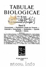 TABULAE BIOLOGICAE BAND II   1925  PDF电子版封面    W. JUNK 