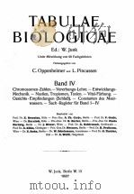 TABULAE BIOLOGICAE BAND IV   1927  PDF电子版封面    W. JUNK 
