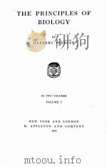 THE PRINCIPLES OF BIOLOGY VOLUME I（1914 PDF版）