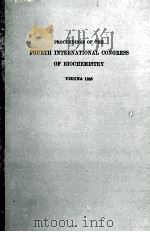 PROCEEDINGS OF THE FOURTH INTERNATIONAL CONGRESS OF BIOCHEMISTRY VOLUME III（1959 PDF版）