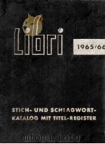 LIBRI STICH-UND SCHLAGWORTKATALOG MIT TITEL-REGISTER 1965-1966     PDF电子版封面     