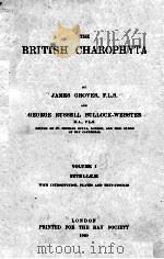 THE BRITISH CHAROPHYTA VOLUME I NITELLEAE   1920  PDF电子版封面    JAMES GROVES 
