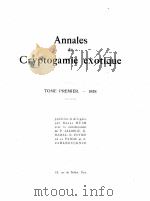 ANNALES DE CRYPTOGAMIE EXOTIQUE TOME PREMIER     PDF电子版封面     