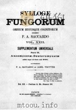 SYLLOGE FUNGORUM OMNIUM HUCUSQUE COGNITORUM VOLUME XXII     PDF电子版封面    P.A. SACCARDO 