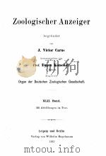 ZOOLOGISCHER ANZEIGER BAND XLII   1913  PDF电子版封面    J. VICTOR CARUS AND EUGEN KORS 