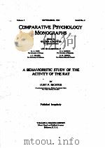 A BEHAVIORISTIC STUDY OF THE ACTIVITY OF THE RAT（ PDF版）