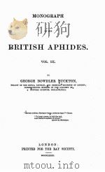 MONOGRAPH OF THE BRITISH APHIDES VOLUME III（ PDF版）