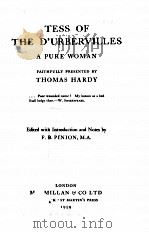 TESS OF THE D‘URBERVILLES A PURE WOMAN   1959  PDF电子版封面    THOMAS HARDY 