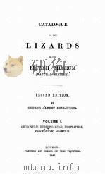 CATALOGUE OF THE LIZARDS IN THE BRITISH MUSEUM SECOND EDITION VOLUME I   1885  PDF电子版封面     