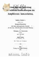 UEBER BAU UND ENTWICKLUNG DER WEIBLICHEN GESCHLECHTSORGANE DES AMPHIOXUS LANCEOLATUS   1903  PDF电子版封面     